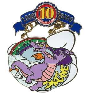 Disney Pin Trading 10th Anniversary   Tribute Collection   Figment Pin 