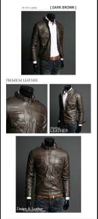 B09 21 Mens Korea Style Casual Leather Jacket / 3Clr 076783016996 