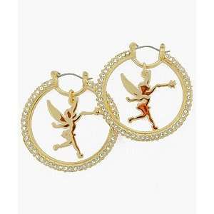   Austrian Crystal TINKERBELL Hoop Earrings Gold 