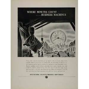   Ad International Business Machines IBM Clock WWII   Original Print Ad