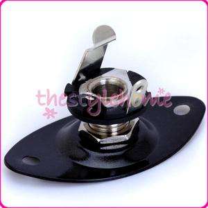 Guitar Parts BLACK Flat Oval Output Jack Plate for MONO Electric 