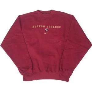 Nike Boston College Eagles Maroon Embroidered Crew Sweatshirt  