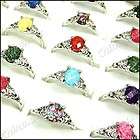 Wholesale Lots 15 PCS Silver Plated Acrylic Fashion Rings R42  