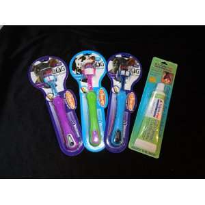  Canine Large Breed Toothbrush Lot of 3 + Free Toothpaste 