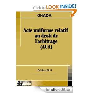 OHADA   Droit de larbitrage: Acte uniforme (French Edition 