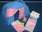 Loving Family doll house Camping Tent~Sleeping Bags~Food Tray~Puppy