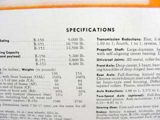 1953 International Trucks R 150 Series Brochure  