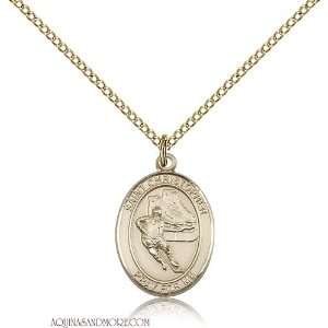  St. Christopher Hockey Medium Gold Filled Medal Jewelry