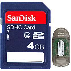 Sandisk 4G SD Card with SDHC USB Card Reader  