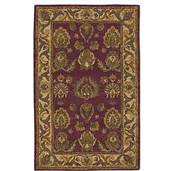 Hand tufted Caspian Burgundy Wool Rug (36 x 56)  Overstock