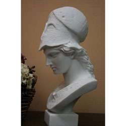 White Bonded Marble Athena Pallas Museum Replica Bust  