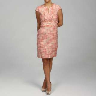 Ellen Tracy Womens Coral Short sleeve Tweed Dress  Overstock