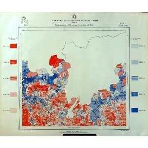  1933 Colour Map Italy Statistics Trieste Land Ownership 