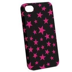 Slim Fit Rubber Coated Pink Star Case for Apple iPhone 4  Overstock 