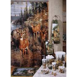 White Tail Family Shower Curtain  