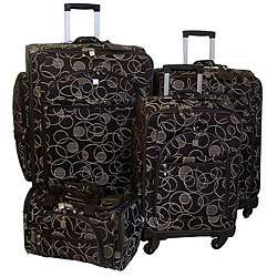 American Flyer Swirls Quattro 4 piece Euro Luggage Set  