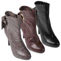   Collection Womens Faux Suede Knot Accent Ankle Boots  Overstock