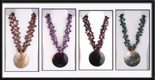 Beaded Quartz Necklace Bracelet Earrings Set Gemstone  