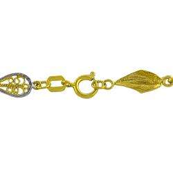 14k Two tone Gold Filigree Leaf Bracelet  Overstock