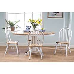 Farmhouse 5 piece White/ Natural Dining Set  Overstock