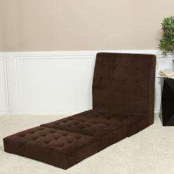 Brown Fold out Microfiber Chair Sleeper Bed  
