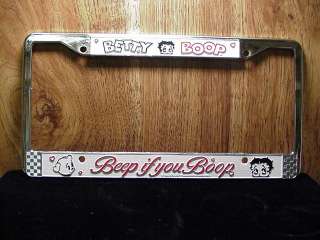 Betty Boop ~METAL LICENSE PLATE FRAME~ BEEP IF YOU BOOP  