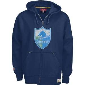  San Diego Chargers Light Blue Full Zip Classic Logo Hooded 