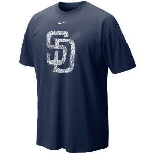  Nike San Diego Padres Navy Blue Stacked Up T shirt: Sports 