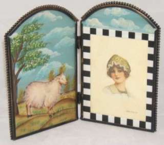 COUNTRY COW & SHEEP HANDPAINTED GLASS PICTURE FRAMES  