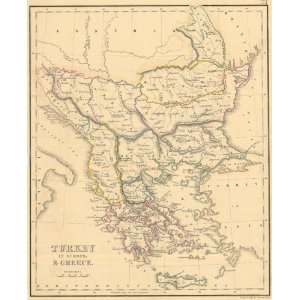    Whyte 1840 Antique Map of Turkey in Europe