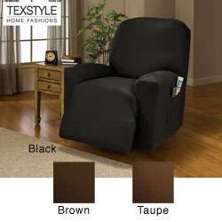   Microfiber Faux Leather 4 piece Recliner Slipcover  Overstock