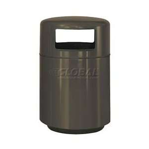  Round Waste Receptacle, Charcoal, 36 Gal Capacity, 24Dia 