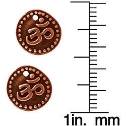 Copperplated Pewter Om/ Ohm/ Aum Charms (Set of 2)  Overstock