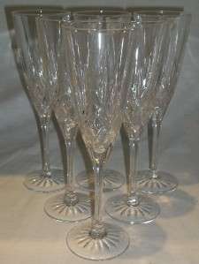 Thomas Webb boxed set of 6 crystal glass champagne flutes  