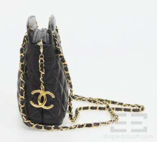 Chanel Vintage Navy Quilted Leather Chain Strap Shoulder Bag  