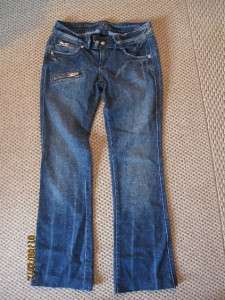People for Peace Womens Blue Low Rise Boot Cut Jeans Patch Chunky 