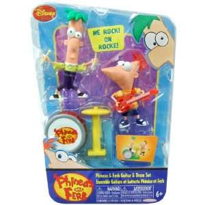   & Ferb 2 Pack Figures Phineas & Ferb Guitar & Drum Set Toys & Games