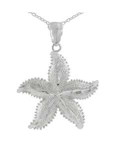 Sterling Silver Large Starfish Necklace  