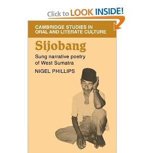  Sijobang Sung Narrative Poetry of West Sumatra (Cambridge 