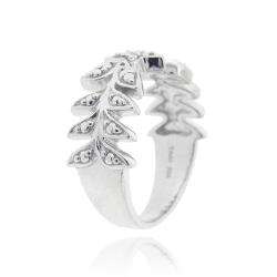 Sterling Silver Diamond Accent Leaf Design Ring  Overstock