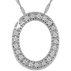 14k Gold 1/10ct TDW Initial O Diamond Necklace  