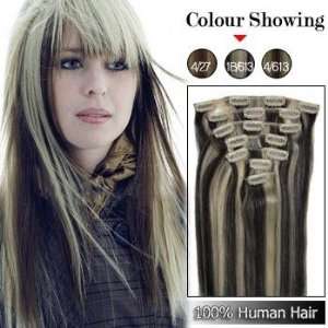  20 Clip in Remy Human Hair Extensions 50g 7pcs #1b/613 