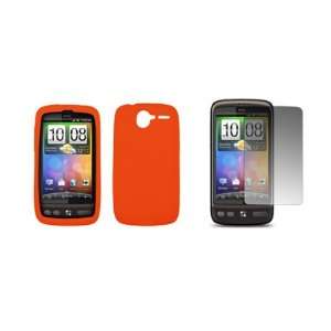  HTC Desire   Premium Orange Soft Silicone Gel Skin Cover 