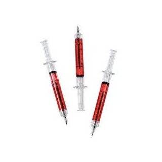  12 needle SYRINGE pens  look like they are blood filled 