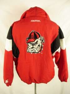   XL Starter Red black Insulated Georgia Bulldogs Jacket coat Parka VTG