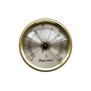  Brass Frame Hygrometer for Cigar Humidor 1 3/4 Diameter 