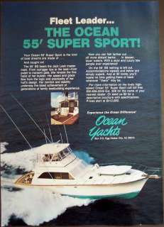 1982 Ocean 55 Super Sport cruiser boat vintage ad  