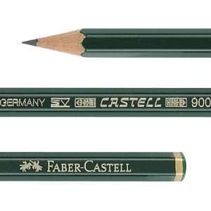  Faber Castell 9000 2B Pencil, Sharpened. No Eraser. 12 