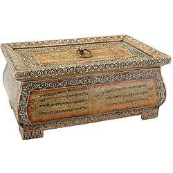 Ethnic Wood Decorative Lidded Box (India)  Overstock