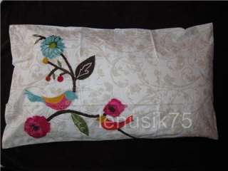 Cynthia Rowley KING DUVET QUILT Birds flower modern + 2 Pillow SHAM 3 